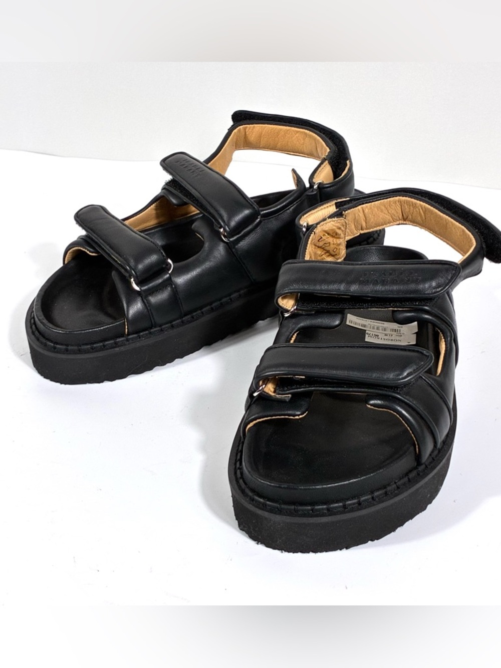 Isabel Marant Madee Platform Leather Sandals Black 41 NEW Flat Summer Designer - Picture 14 of 14